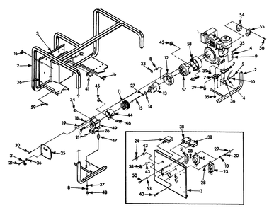 Generator Diagram and Parts List for 9434-0-3W796  Briggs and Stratton Generator